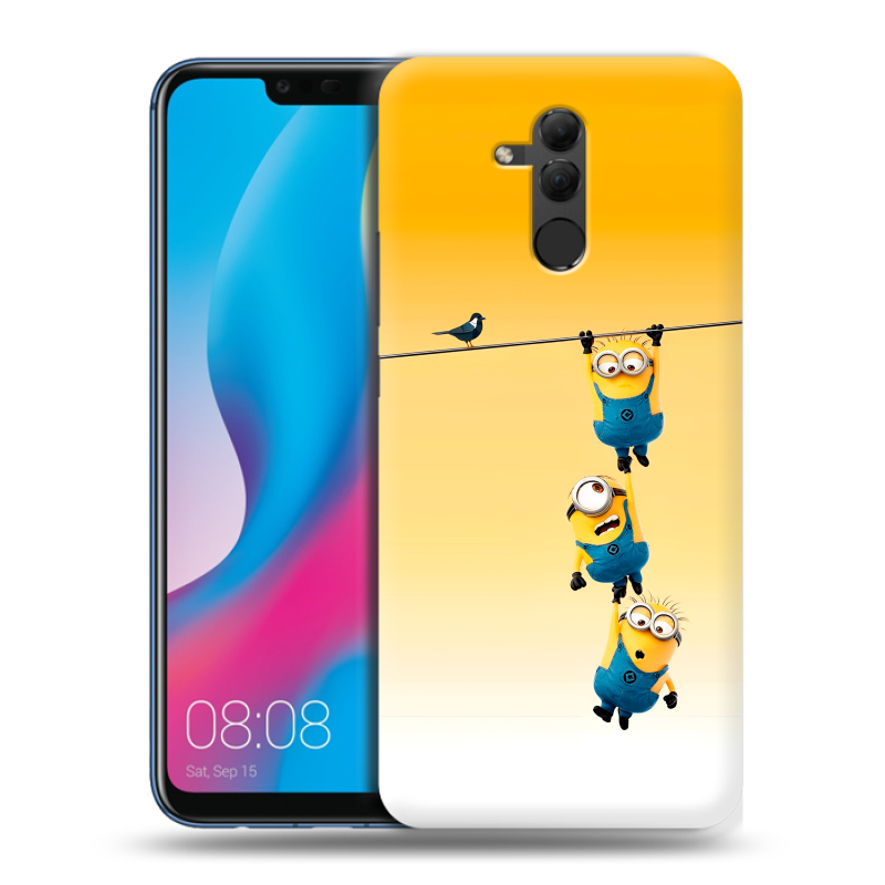 Силиконовый противоударный чехол на Huawei Mate 20 Lite с принтом Миньоны Силиконовый противоударный чехол на Huawei Mate 20 Lite с принтом Миньоны