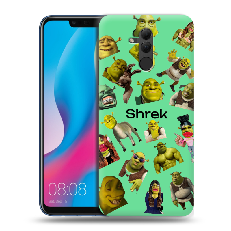 Силиконовый противоударный чехол на Huawei Mate 20 Lite с принтом Шрек Shrek Силиконовый противоударный чехол на Huawei Mate 20 Lite с принтом Шрек Shrek