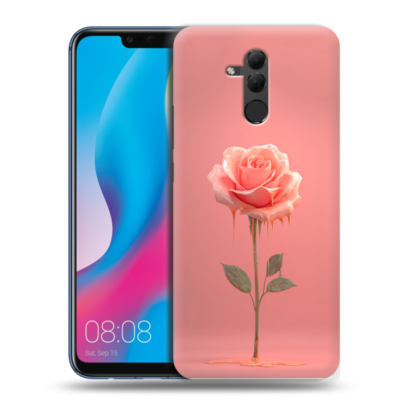 Силиконовый противоударный чехол на Huawei Mate 20 Lite с принтом Розовая роза Силиконовый противоударный чехол на Huawei Mate 20 Lite с принтом Розовая роза