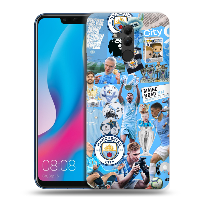 Силиконовый противоударный чехол на Huawei Mate 20 Lite с принтом Man City Манчестер Сити Силиконовый противоударный чехол на Huawei Mate 20 Lite с принтом Man City Манчестер Сити