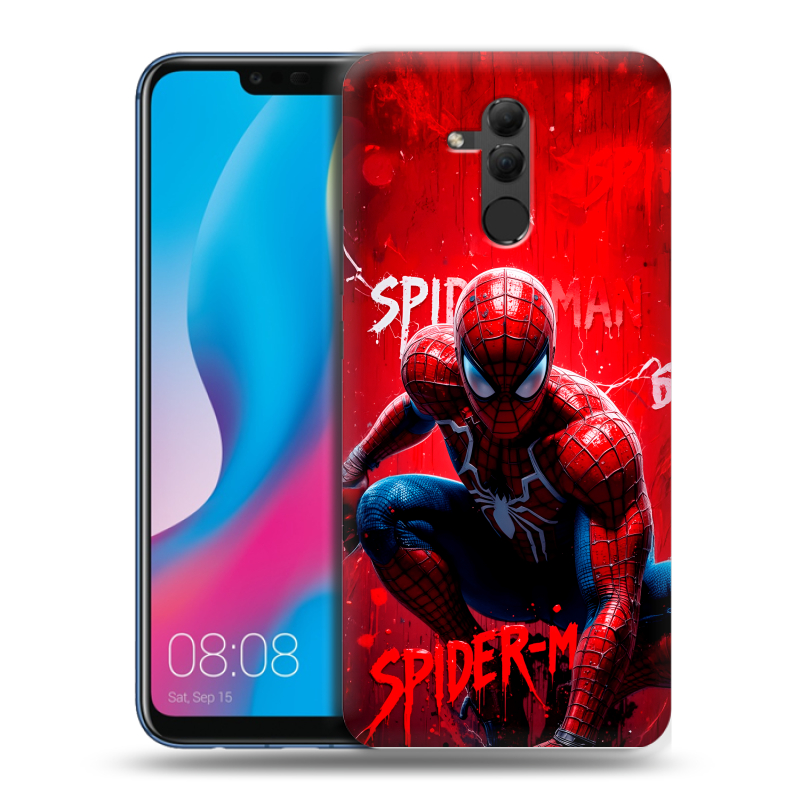 Силиконовый противоударный чехол на Huawei Mate 20 Lite с принтом Spiderman Человек паук Силиконовый противоударный чехол на Huawei Mate 20 Lite с принтом Spiderman Человек паук