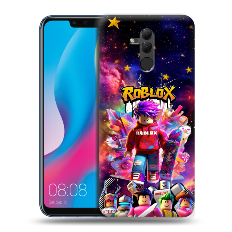 Силиконовый противоударный чехол на Huawei Mate 20 Lite с принтом Roblox Роблокс Силиконовый противоударный чехол на Huawei Mate 20 Lite с принтом Roblox Роблокс