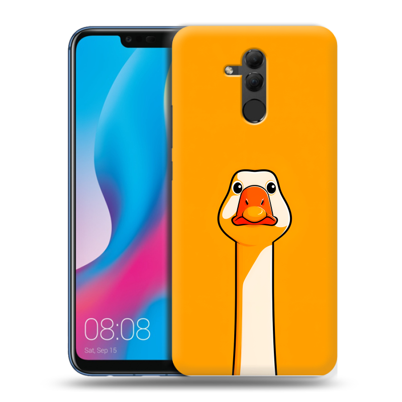 Силиконовый противоударный чехол на Huawei Mate 20 Lite с принтом Смешная утка Силиконовый противоударный чехол на Huawei Mate 20 Lite с принтом Смешная утка