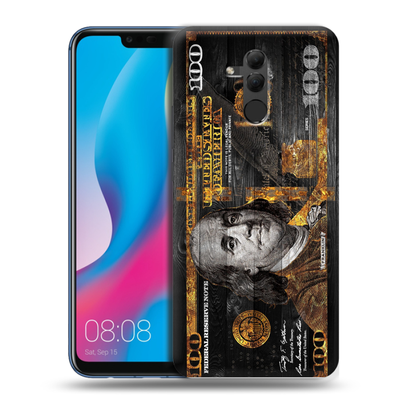 Силиконовый противоударный чехол на Huawei Mate 20 Lite с принтом Доллар деньги Силиконовый противоударный чехол на Huawei Mate 20 Lite с принтом Доллар деньги