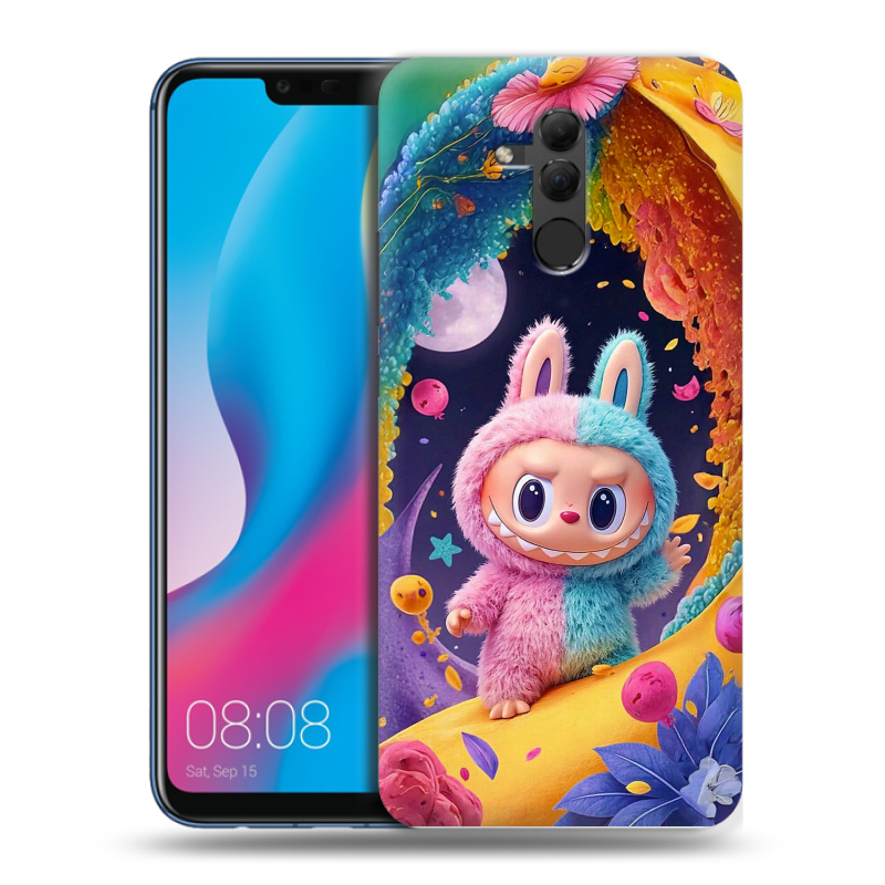 Силиконовый противоударный чехол на Huawei Mate 20 Lite с принтом Labubu Лабубу Силиконовый противоударный чехол на Huawei Mate 20 Lite с принтом Labubu Лабубу