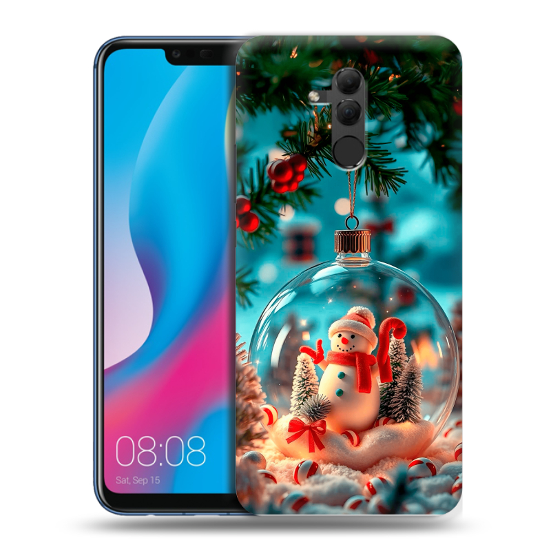 Силиконовый противоударный чехол на Huawei Mate 20 Lite с принтом Новый год Силиконовый противоударный чехол на Huawei Mate 20 Lite с принтом Новый год