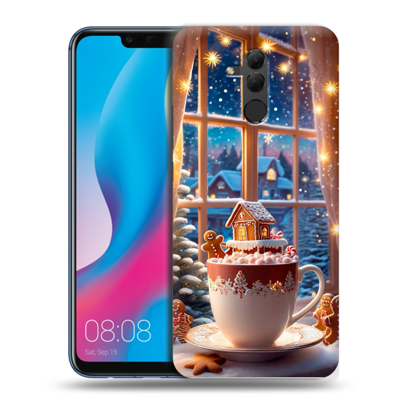 Силиконовый противоударный чехол на Huawei Mate 20 Lite с принтом Новый год Силиконовый противоударный чехол на Huawei Mate 20 Lite с принтом Новый год