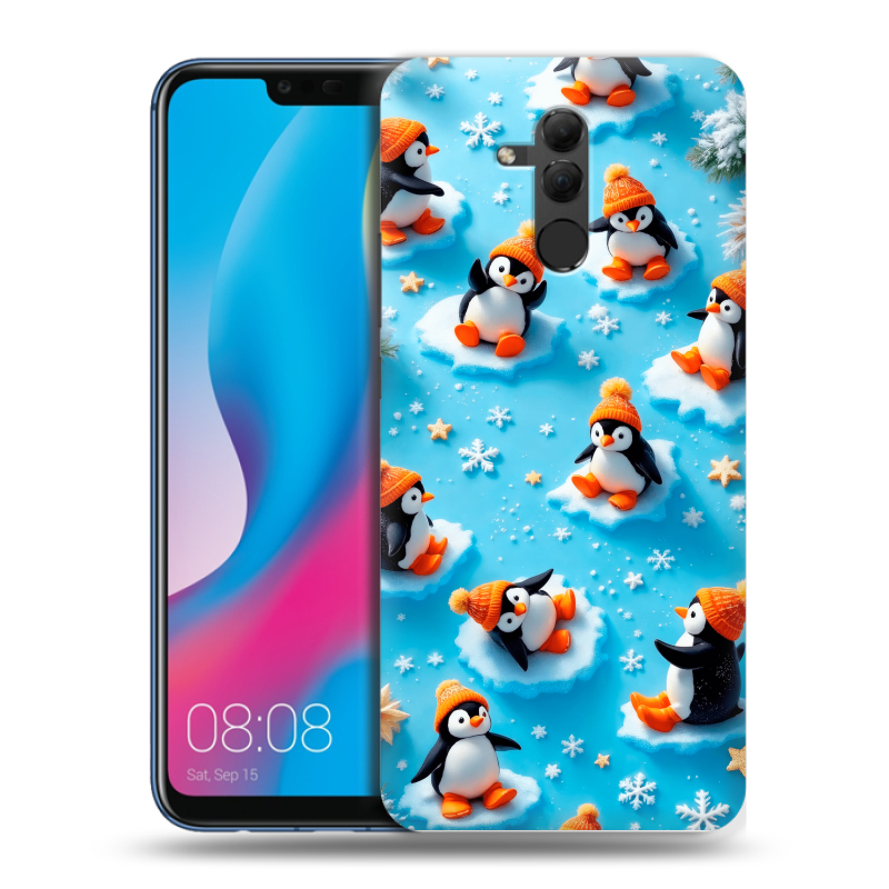 Силиконовый противоударный чехол на Huawei Mate 20 Lite с принтом Новый год Силиконовый противоударный чехол на Huawei Mate 20 Lite с принтом Новый год