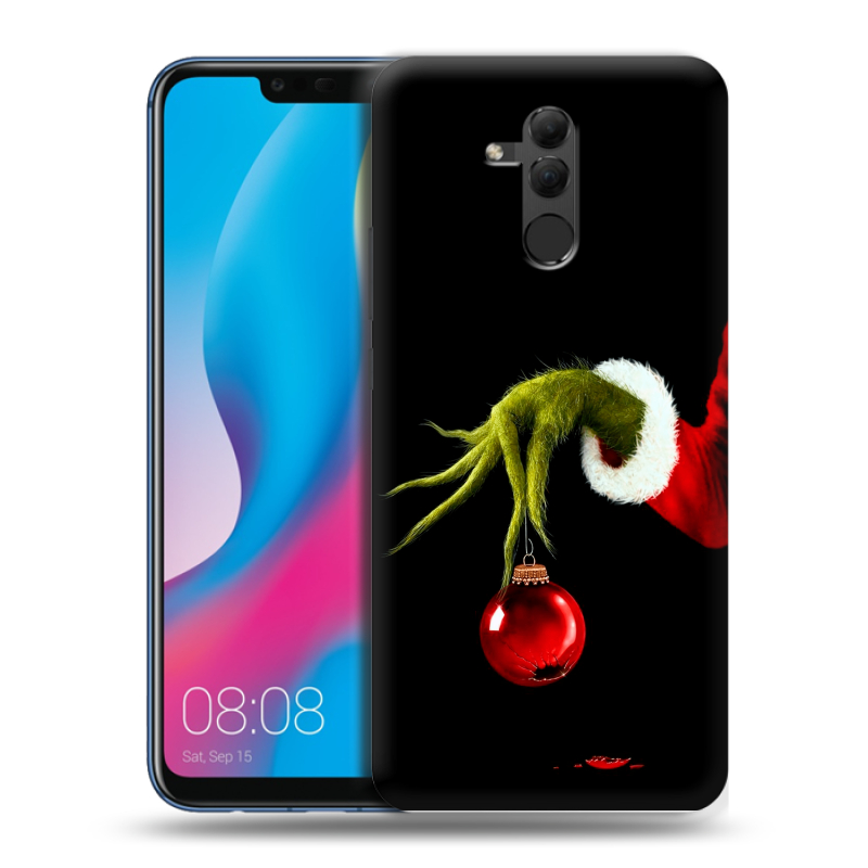 Силиконовый противоударный чехол на Huawei Mate 20 Lite с принтом Новый год Гринч Силиконовый противоударный чехол на Huawei Mate 20 Lite с принтом Новый год Гринч
