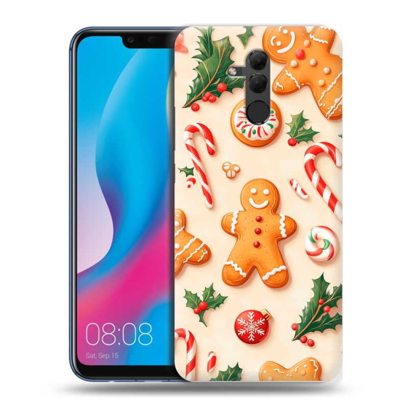 Силиконовый противоударный чехол на Huawei Mate 20 Lite с принтом Новый год Силиконовый противоударный чехол на Huawei Mate 20 Lite с принтом Новый год