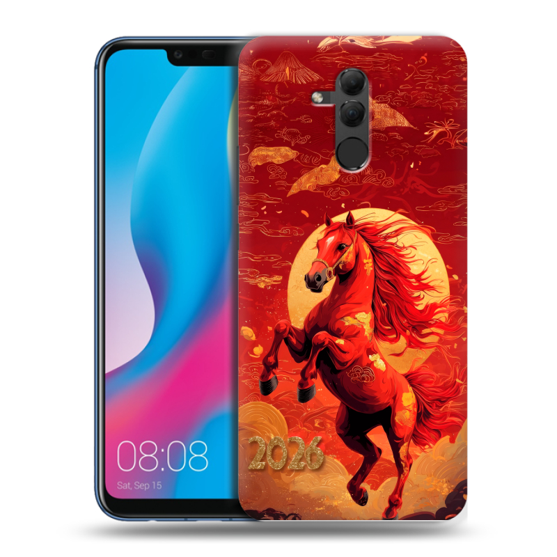 Силиконовый противоударный чехол на Huawei Mate 20 Lite с принтом Новый год Силиконовый противоударный чехол на Huawei Mate 20 Lite с принтом Новый год