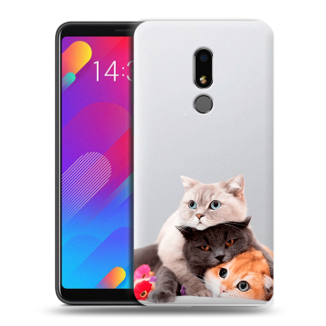 Пластиковый чехол на Meizu M8 Lite с принтом Кошки