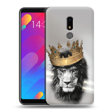 Пластиковый чехол на Meizu M8 Lite с принтом Лев с короной