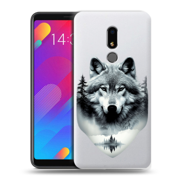 Пластиковый чехол на Meizu M8 Lite с принтом Волк в лесу