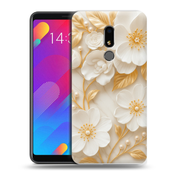 Пластиковый чехол на Meizu M8 Lite с принтом Цветы