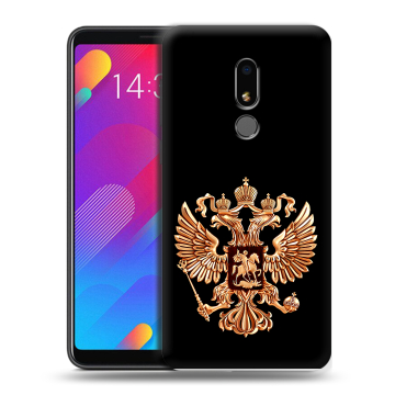 Пластиковый чехол на Meizu M8 Lite с принтом Герб России золотой