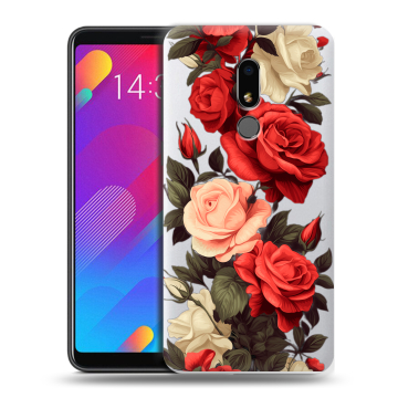 Пластиковый чехол на Meizu M8 Lite с принтом Розы