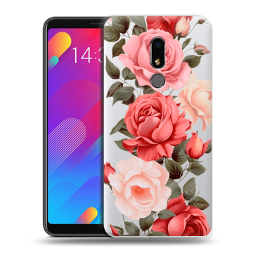 Пластиковый чехол на Meizu M8 Lite с принтом Розы