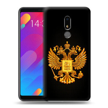 Пластиковый чехол на Meizu M8 Lite с принтом Герб России желтый Пластиковый чехол на Meizu M8 Lite с принтом Герб России желтый