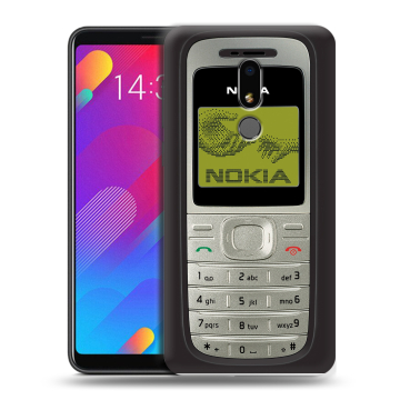 Пластиковый чехол на Meizu M8 Lite с принтом Ретро Нокия Пластиковый чехол на Meizu M8 Lite с принтом Ретро Нокия