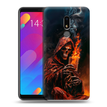 Пластиковый чехол на Meizu M8 Lite с принтом Скелет и карты