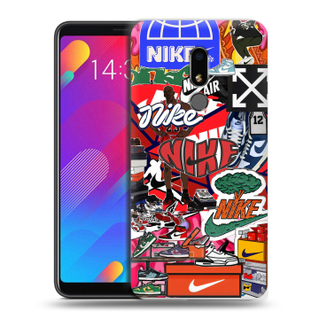 Пластиковый чехол на Meizu M8 Lite с принтом Найк Nike яркий