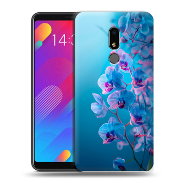Пластиковый чехол на Meizu M8 Lite с принтом голубые орхидеи