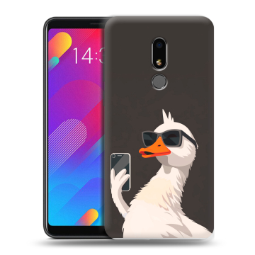 Пластиковый чехол на Meizu M8 Lite с принтом утка в очках