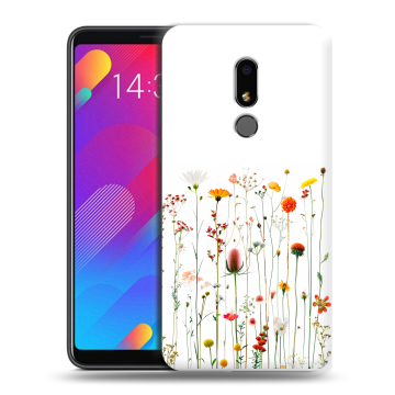 Пластиковый чехол на Meizu M8 Lite с принтом цветы