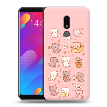 Пластиковый чехол на Meizu M8 Lite с принтом Hello Kitty Хелоу Кити