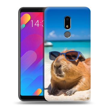 Пластиковый чехол на Meizu M8 Lite с принтом Капибара Пластиковый чехол на Meizu M8 Lite с принтом Капибара