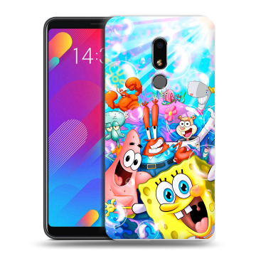 Пластиковый чехол на Meizu M8 Lite с принтом спанчбоб спанч боб Пластиковый чехол на Meizu M8 Lite с принтом спанчбоб спанч боб