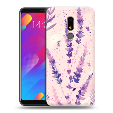 Пластиковый чехол на Meizu M8 Lite с принтом цветы лаванда