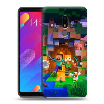 Пластиковый чехол на Meizu M8 Lite с принтом Майнкрафт Minecraft