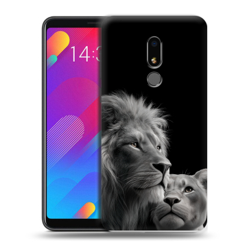 Пластиковый чехол на Meizu M8 Lite с принтом Лев кошки