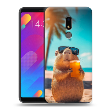 Пластиковый чехол на Meizu M8 Lite с принтом Капибара Пластиковый чехол на Meizu M8 Lite с принтом Капибара