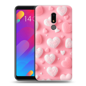 Пластиковый чехол на Meizu M8 Lite с принтом Сердечки Пластиковый чехол на Meizu M8 Lite с принтом Сердечки