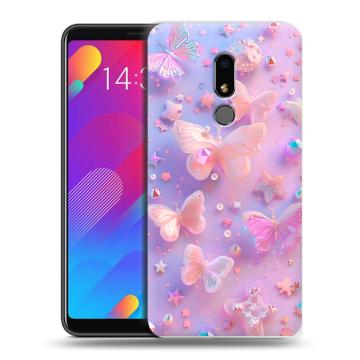 Пластиковый чехол на Meizu M8 Lite с принтом Бабочки Пластиковый чехол на Meizu M8 Lite с принтом Бабочки