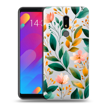 Пластиковый чехол на Meizu M8 Lite с принтом Цветы паттерн