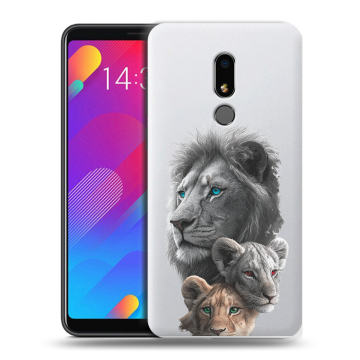 Пластиковый чехол на Meizu M8 Lite с принтом Львы