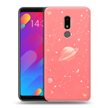 Пластиковый чехол на Meizu M8 Lite с принтом Розовый космос