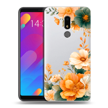 Пластиковый чехол на Meizu M8 Lite с принтом Цветы принт