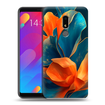 Пластиковый чехол на Meizu M8 Lite с принтом Цветы