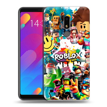 Пластиковый чехол на Meizu M8 Lite с принтом Roblox Роблокс