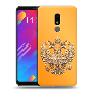 Пластиковый чехол на Meizu M8 Lite с принтом Герб Флаг России