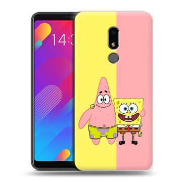 Пластиковый чехол на Meizu M8 Lite с принтом Спанч боб Спанчбоб