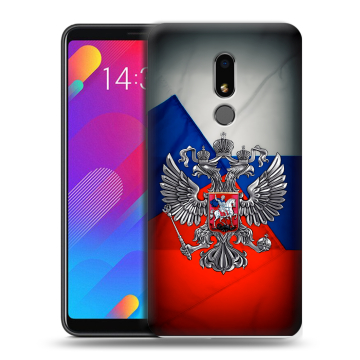 Пластиковый чехол на Meizu M8 Lite с принтом Флаг России Пластиковый чехол на Meizu M8 Lite с принтом Флаг России