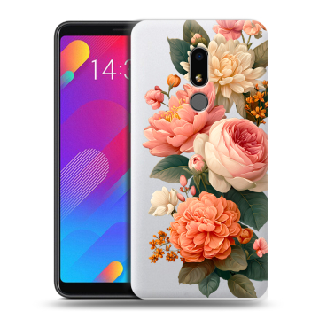 Пластиковый чехол на Meizu M8 Lite с принтом цветы
