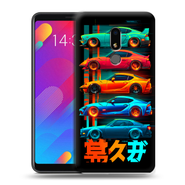 Пластиковый чехол на Meizu M8 Lite с принтом машины тачки