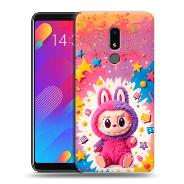 Пластиковый чехол на Meizu M8 Lite с принтом Labubu Лабубу